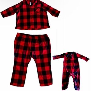 Old Navy Red and Black Checkered Kids Pajama Set